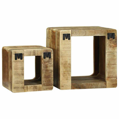 Meuble TV 2 pcs Marron Bois de manguier brut massif