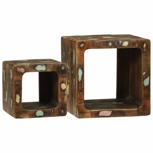 Meuble TV 2 pcs Multicolore bois de récupération massif