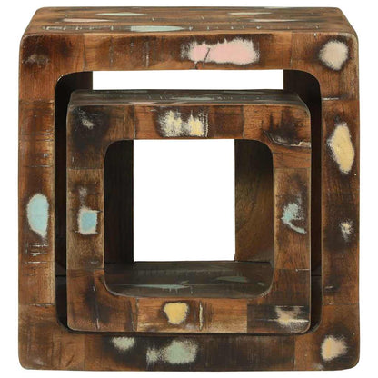 Meuble TV 2 pcs Multicolore bois de récupération massif