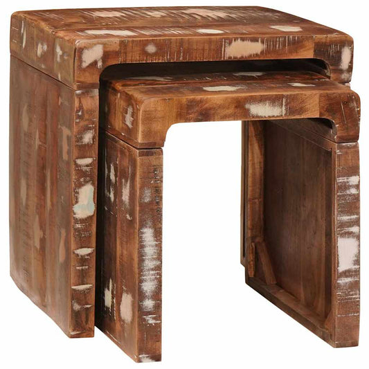 Tables d'appoint Multicolore bois de récupération massif