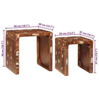 Tables d'appoint Multicolore bois de récupération massif