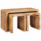 Tables gigognes 3 pcs bois de manguier massif