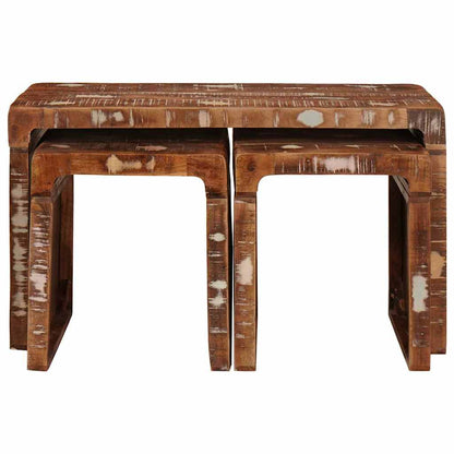 Tables gigognes 3 pcs bois de récupération massif