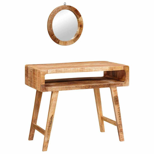 Table de Toilette avec étagère Marron bois de manguier massif