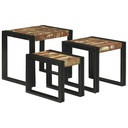 Tables gigognes 3 pcs Bois massif de récupération