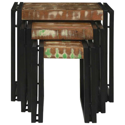 Tables gigognes 3 pcs Bois massif de récupération