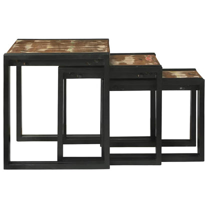 Tables gigognes 3 pcs Bois massif de récupération
