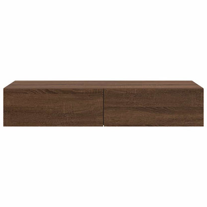 Étagère murale avec tiroirs chêne marron bois d'ingénierie