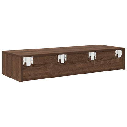 Étagère murale avec tiroirs chêne marron bois d'ingénierie