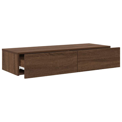Étagère murale avec tiroirs chêne marron bois d'ingénierie
