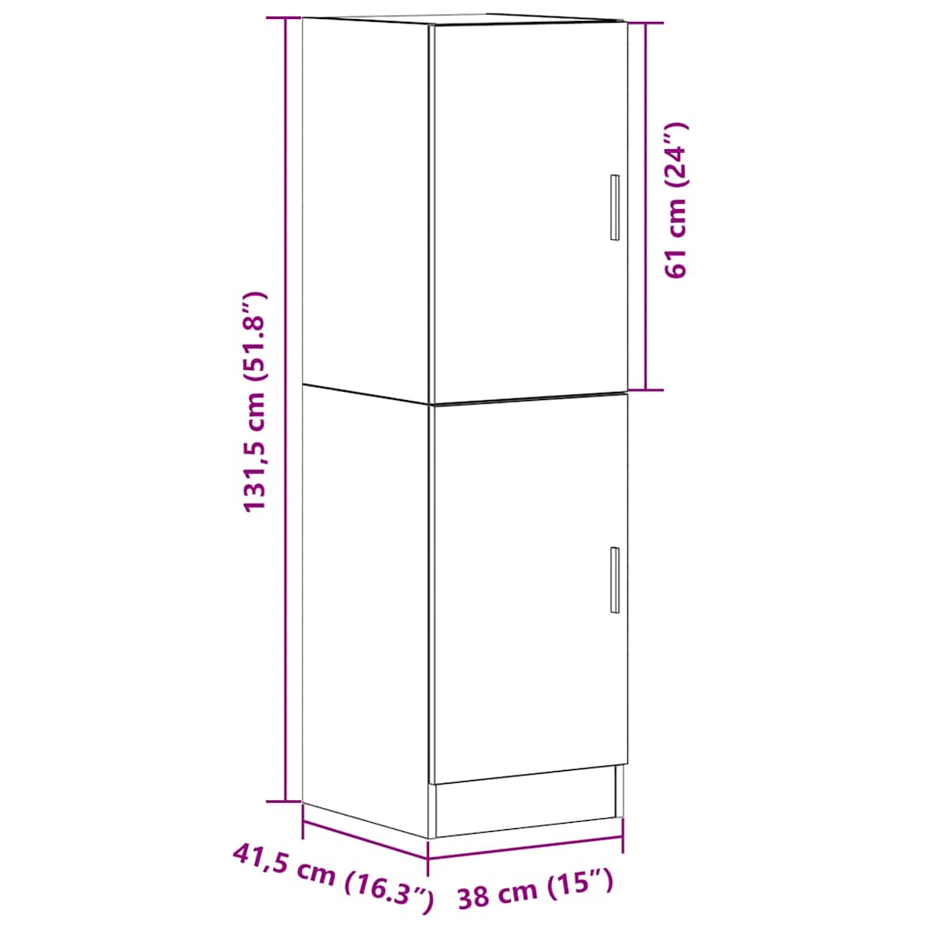 Mueble de cocina de roble ahumado 38x41,5x131,5 cm madera de ingeniería