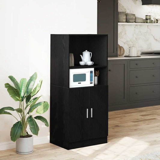 Mueble de cocina negro 57x41,5x131,5 cm madera de ingeniería