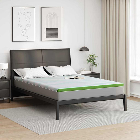 Coussins de Matelas Blanc et vert 160 x 200 cm