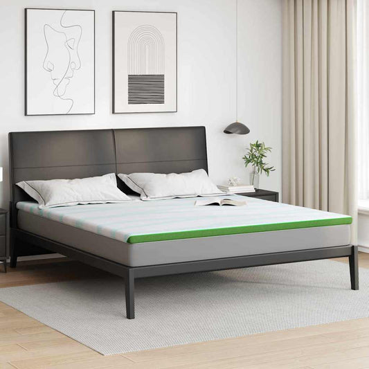 Coussins de Matelas Blanc et vert 200 x 200 cm