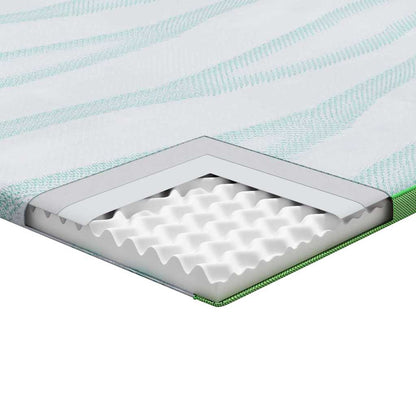 Coussins de Matelas Blanc et vert 70 x 200 cm