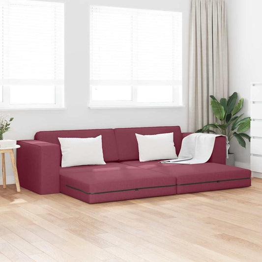 Canapé-lit Rouge bordeaux 245 x 78 x 77 cm tissu