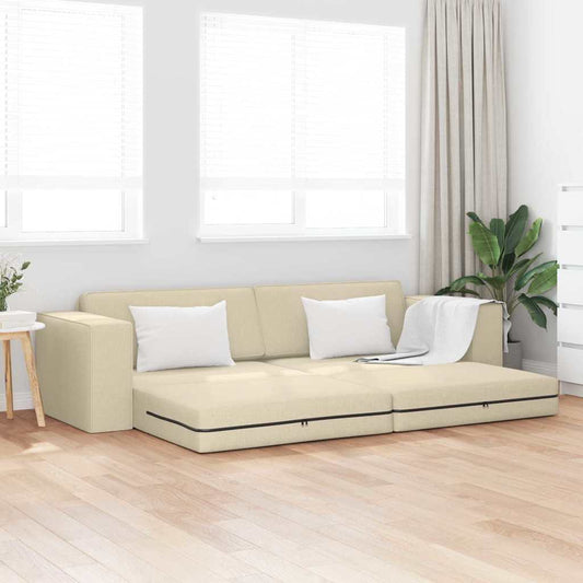 Canapé-lit Crème 245 x 78 x 77 cm tissu