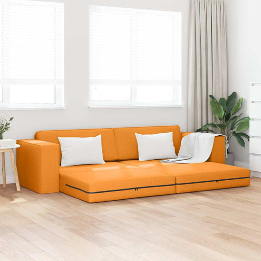 Canapé-lit Jaune foncé 245 x 78 x 77 cm tissu