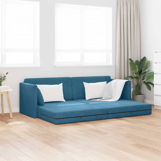Canapé-lit Bleu 213 x 76 x 77 cm Velours