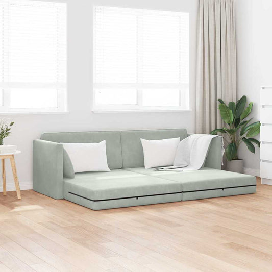 Canapé-lit Gris clair 213 x 76 x 77 cm Velours
