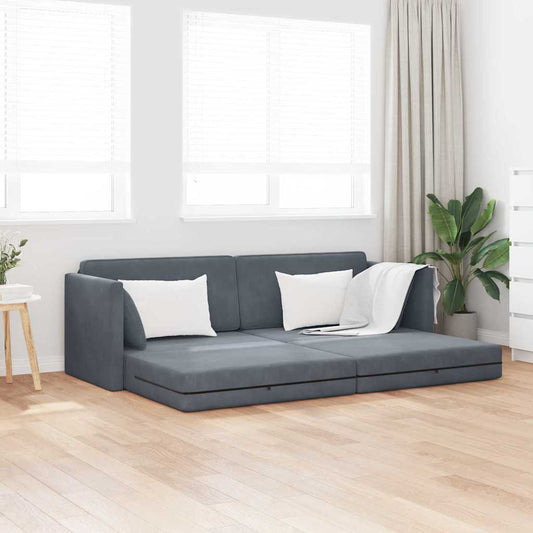 Canapé-lit Gris foncé 213 x 76 x 77 cm Velours