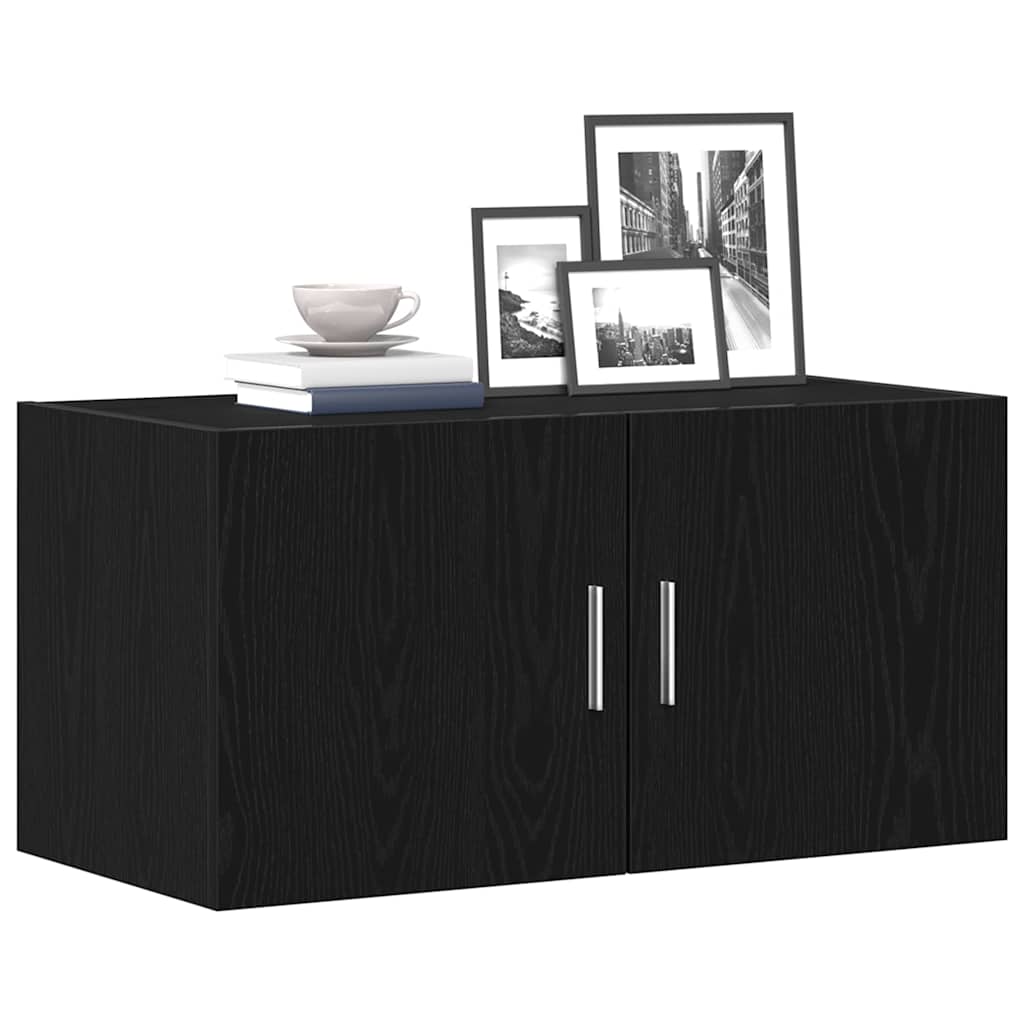 Armoire murale chêne noir 80x39x40 cm bois d'ingénierie