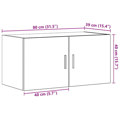 Armoire murale chêne noir 80x39x40 cm bois d'ingénierie
