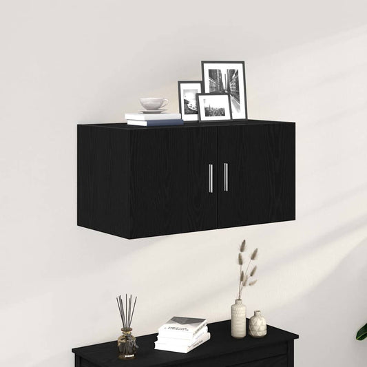 Armoire murale chêne noir 80x39x40 cm bois d'ingénierie