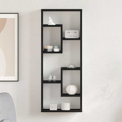 Étagère murale en chêne noir 36 x 16 x 90 cm, bois d'ingénierie