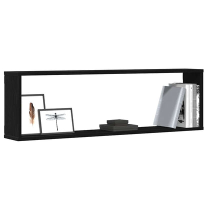 Étagères murales cube 2 pcs chêne noir 100x15x30 cm bois
