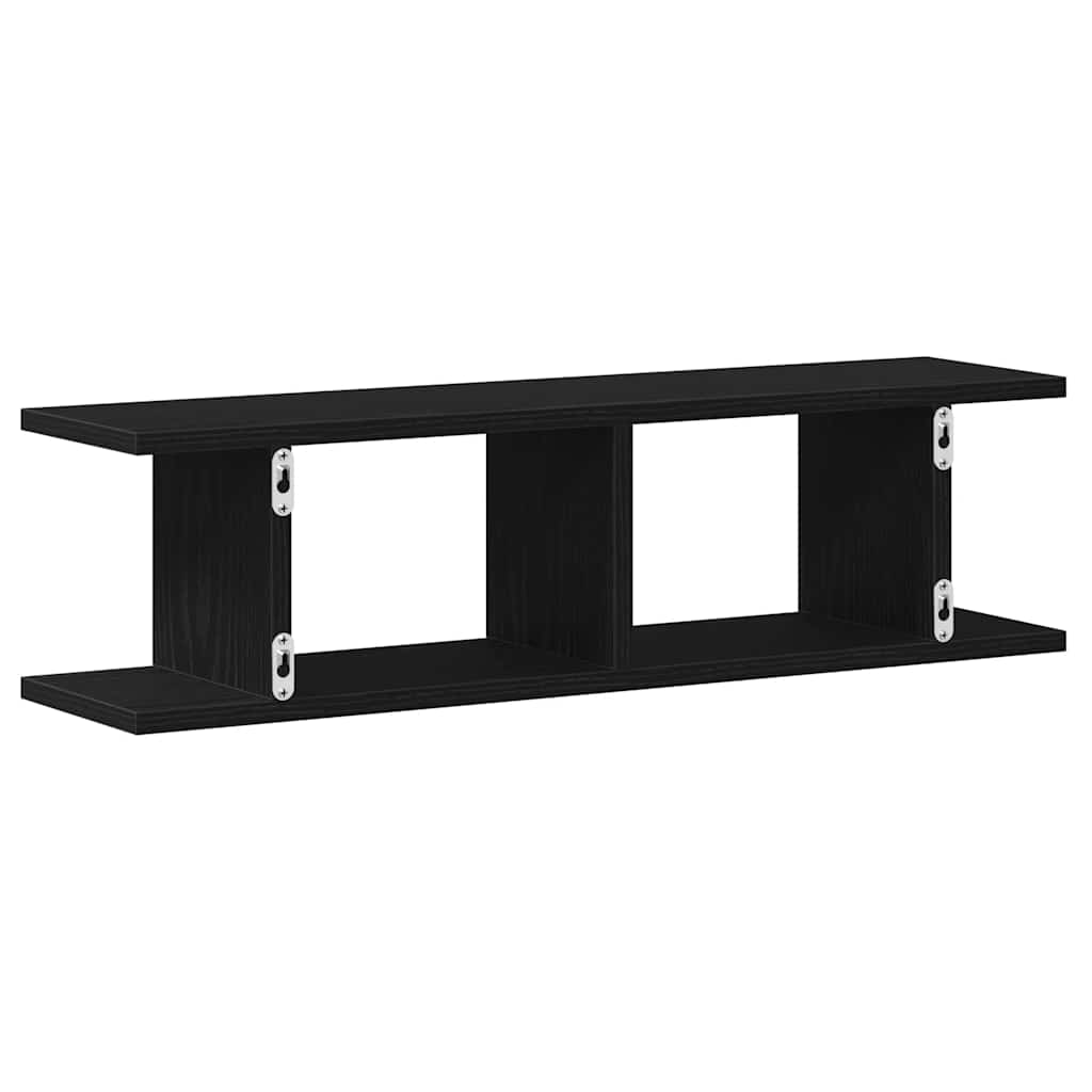 Étagères murales 2 pcs chêne noir 75x18x20 cm bois d'ingénierie