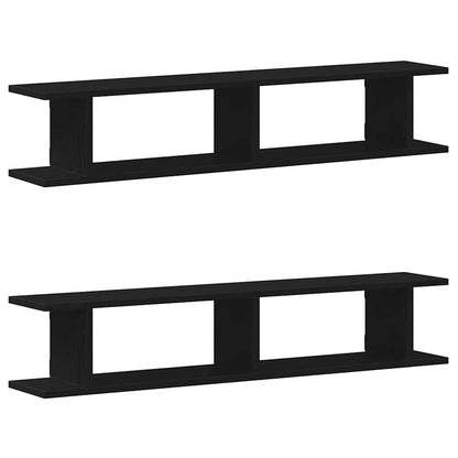 Étagères murales 2 pcs chêne noir 105x18x20 cm bois ingénierie
