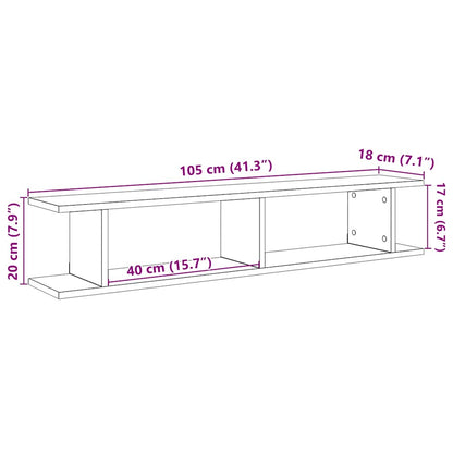 Étagères murales 2 pcs chêne noir 105x18x20 cm bois ingénierie