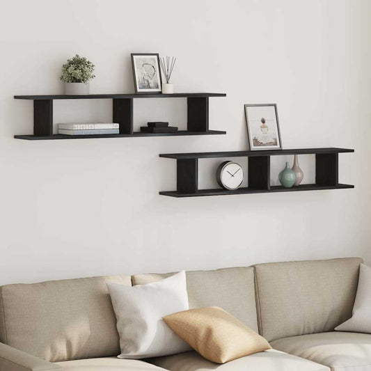 Étagères murales 2 pcs chêne noir 105x18x20 cm bois ingénierie