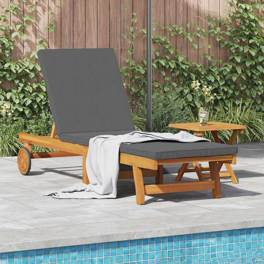 Transat 1-personne Marron 63 x 199 x 85cm Bois d'acacia massif