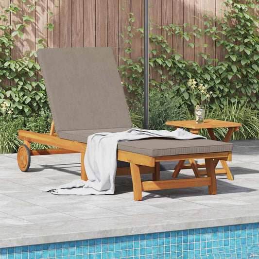 Transat 1-personne Marron 63 x 199 x 85cm Bois d'acacia massif