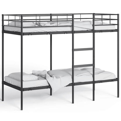 Lit superposé sans matelas noir 75x190 cm acier