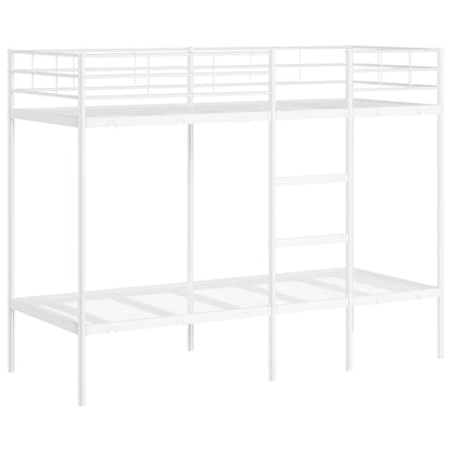 Lit superposé sans matelas blanc 75x190 cm acier