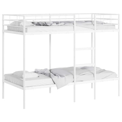 Lit superposé sans matelas blanc 90x200 cm acier