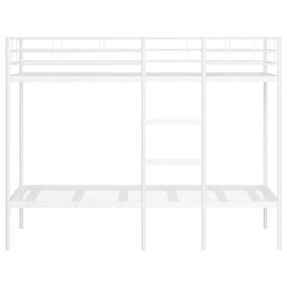 Lit superposé sans matelas blanc 90x200 cm acier