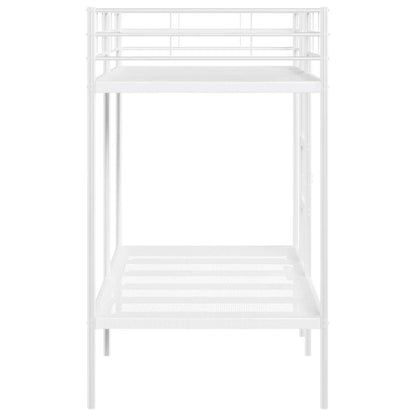 Lit superposé sans matelas blanc 90x200 cm acier