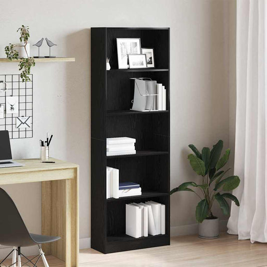 Étagère Chêne noir 60 x 24 x 176 cm Bois d'ingénierie