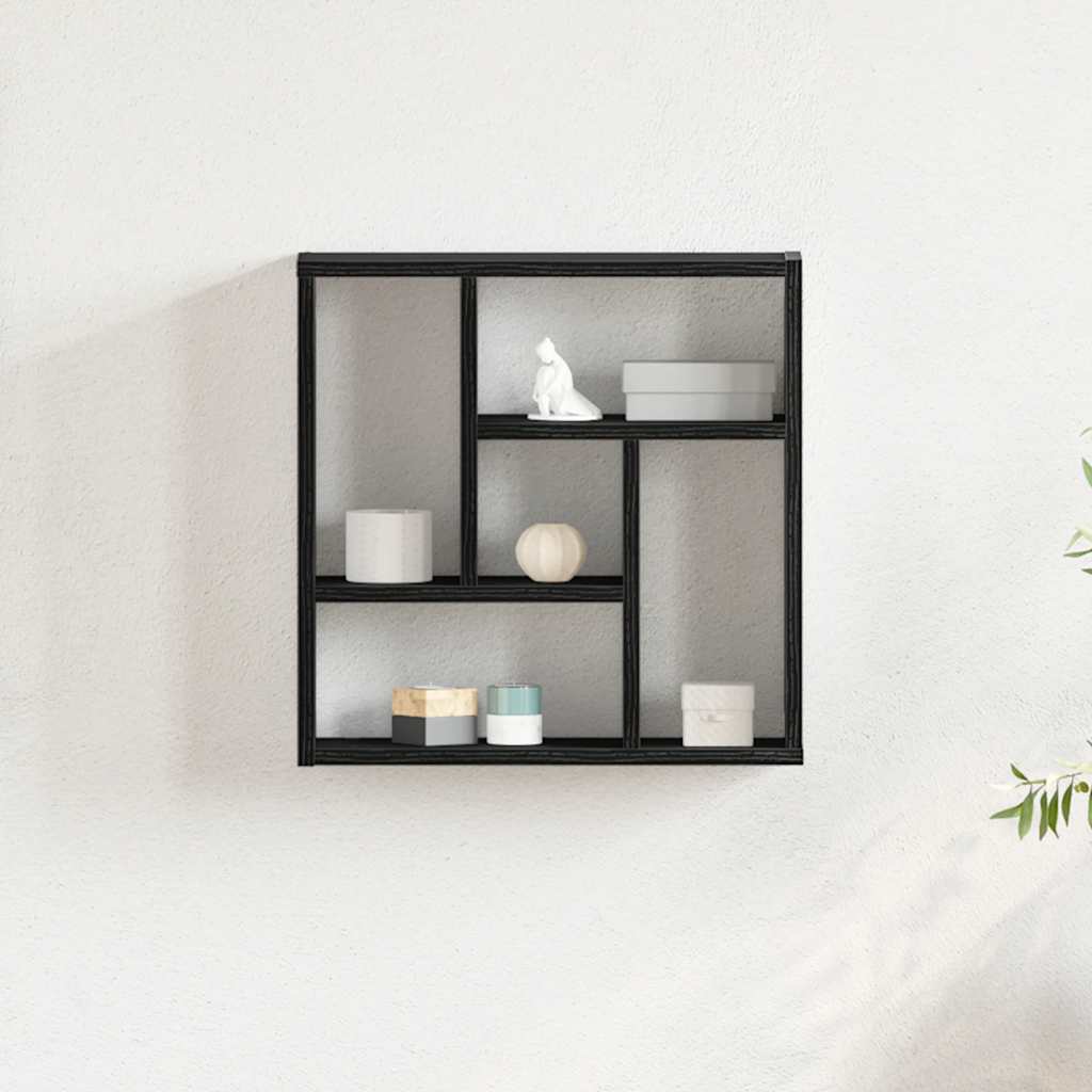 Étagère murale chêne noir 45x16x45 cm bois d'ingénierie