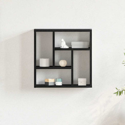 Étagère murale chêne noir 45x16x45 cm bois d'ingénierie