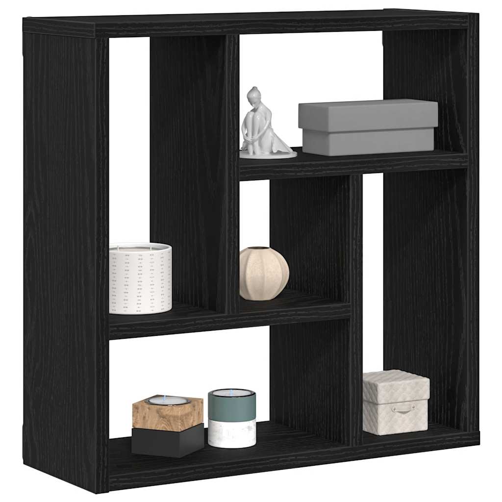 Étagère murale chêne noir 45x16x45 cm bois d'ingénierie