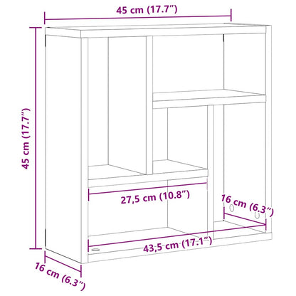 Étagère murale chêne noir 45x16x45 cm bois d'ingénierie