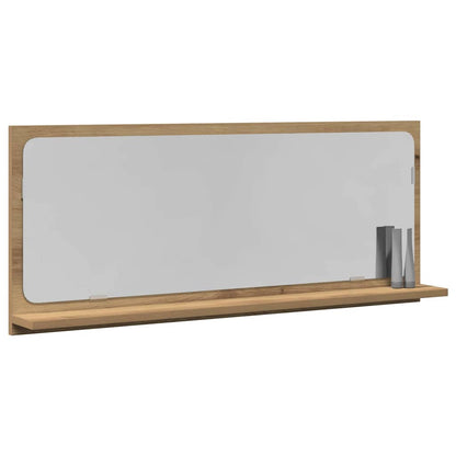 Étagère miroir avec étagère Chêne artisan 90 x 10.5 x 37 cm