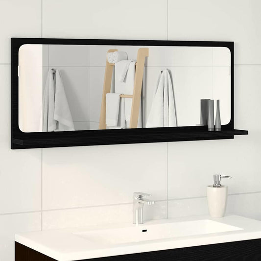 Étagère miroir Chêne Noir 90 x 10.5 x 37 cm Bois d'ingénierie