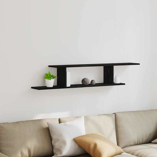 Étagère TV murale Chêne noir 125 x 18 x 23 cm Bois d'ingénierie