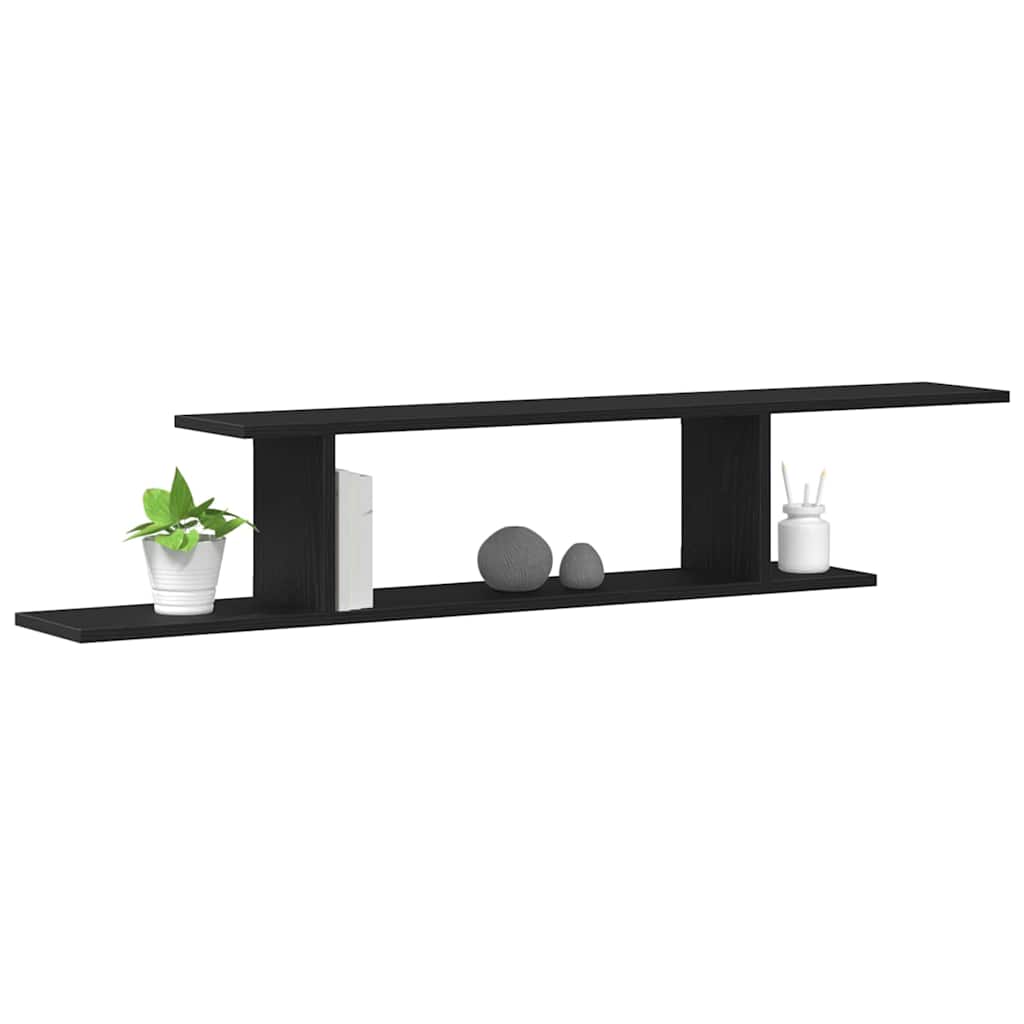 Étagère TV murale Chêne noir 125 x 18 x 23 cm Bois d'ingénierie